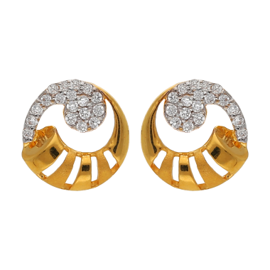 CIRCULAR CASTING TRENDY WHITE STONE STUD